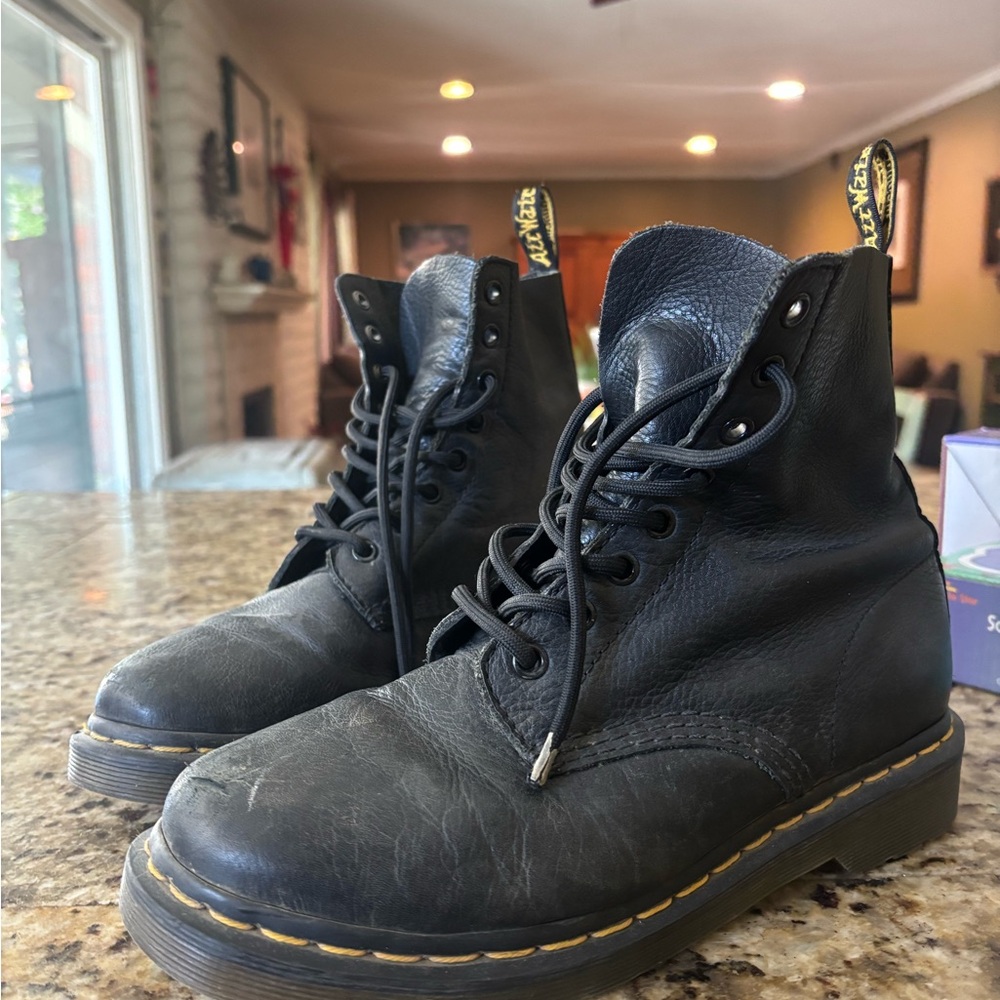 Dr. Martens Black Leather Lace-Up Boots